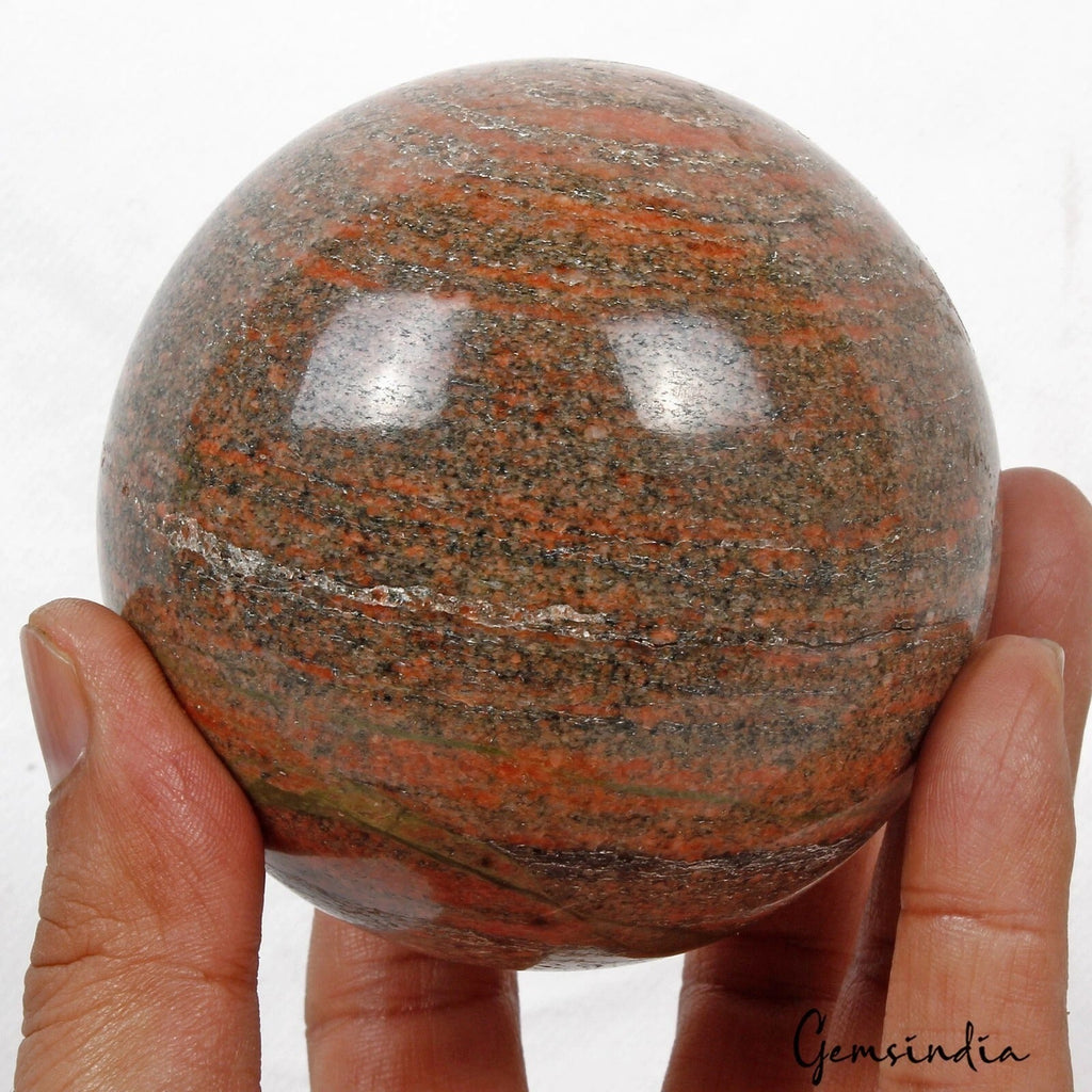 3750Ct Natural Untreated Bi Color Unakite Jasper Crystal Healing Huge Gem Sphere