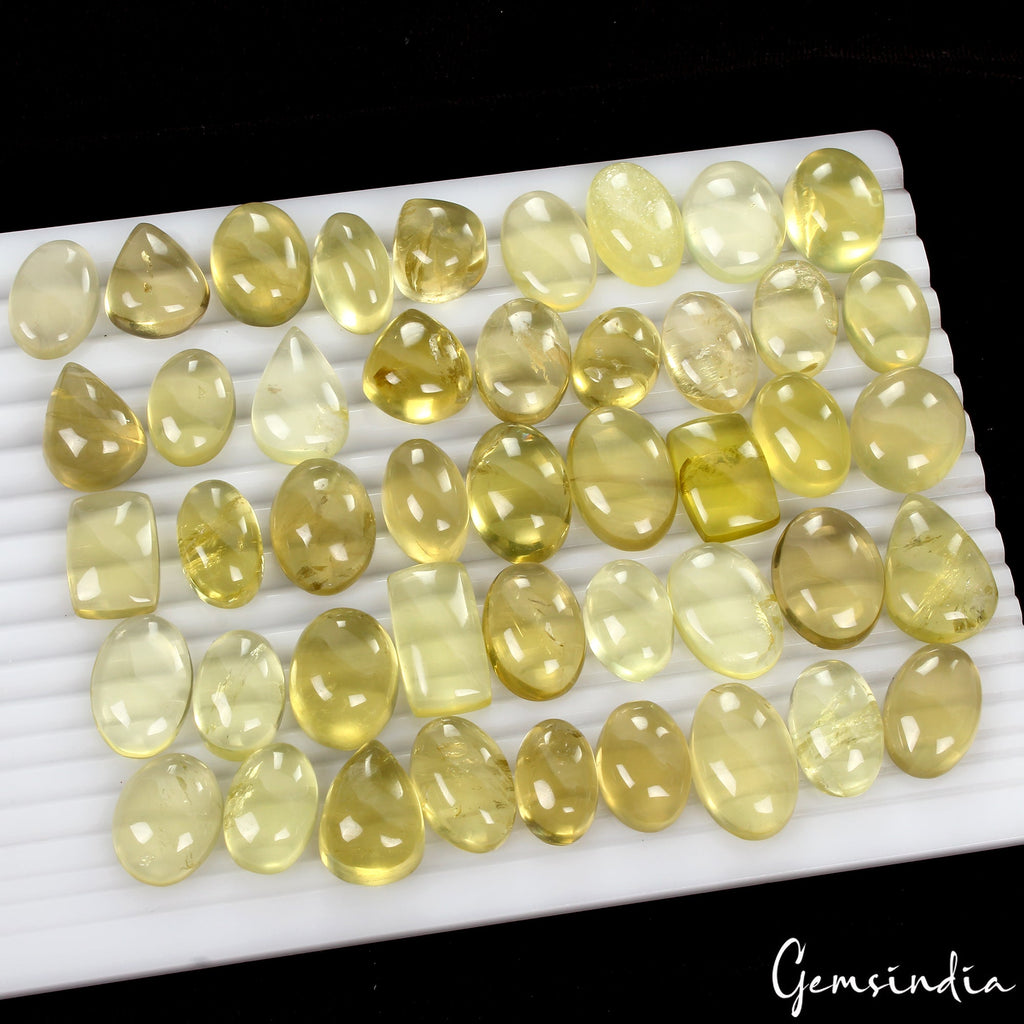 45 Pcs Lot Natural Citrine 17-24mm Mix Cabochon Loose Untreated Gemstones~1000Ct
