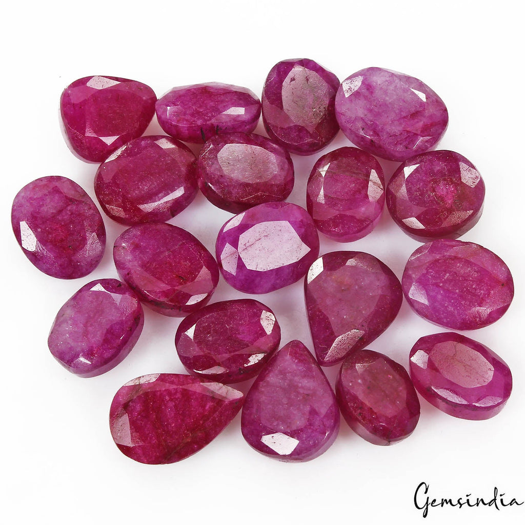 175.80 Cts/19 Pcs Natural USA Red Bixbite Beryl Mixed Cut Loose Gems For Jewelry