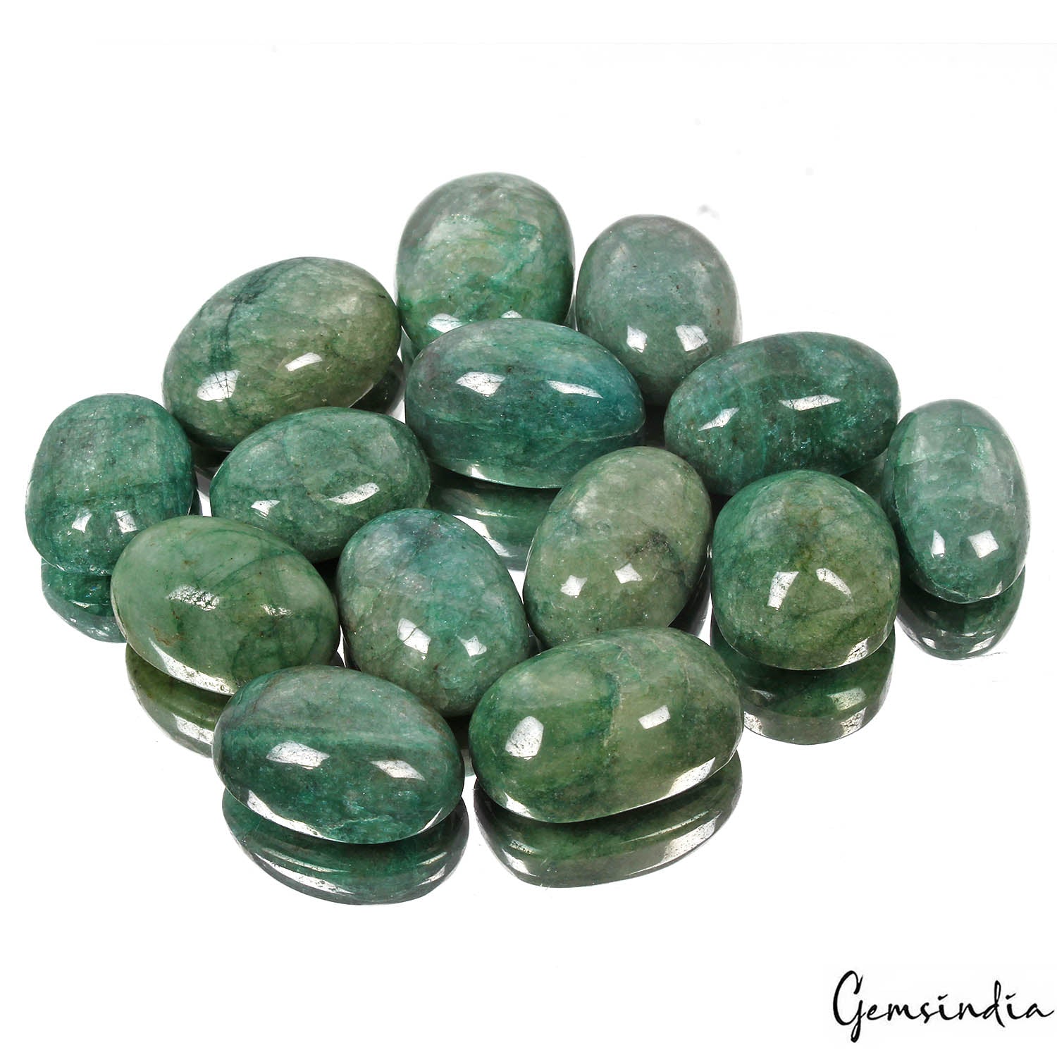 1020 Ct/14 Pcs Natural Brazilian Green Emerald Oval Cab Loose Gems Wholesale Lot
