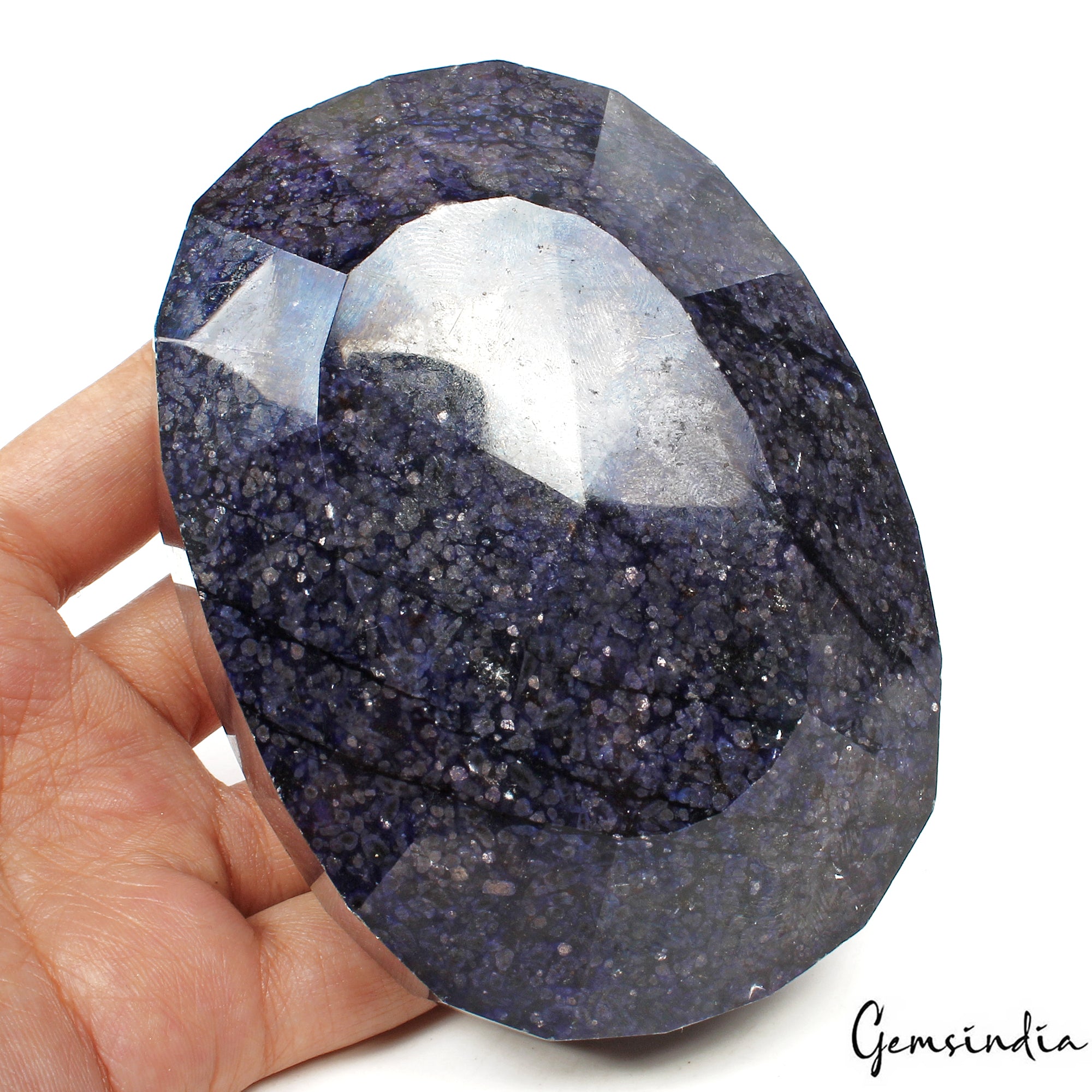 Blue Sapphire Loose Gemstone, Color Enhanced — 101 x 73 x 40mm, 3300 Ct, Madagascar