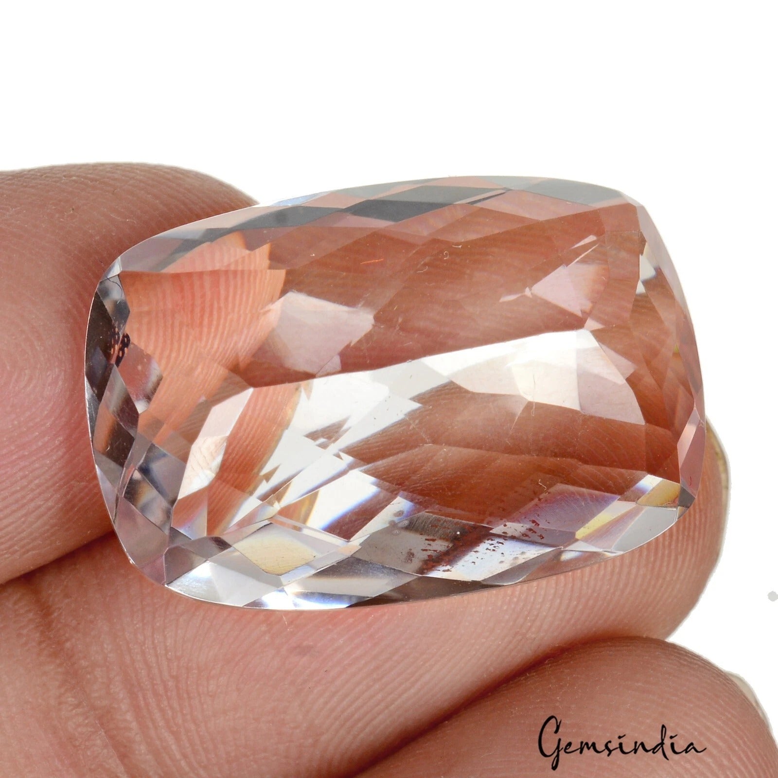 Amethyst Loose Gemstone, Cushion Checker Cut, Untreated — 25 x 17 x 11mm, 29.00 Ct