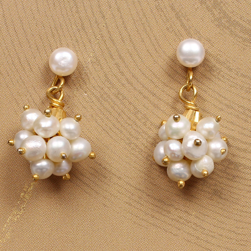 20.40 Ct 0.80 In Natural Freshwater white Pearl Drop Dangler Earrings for Women