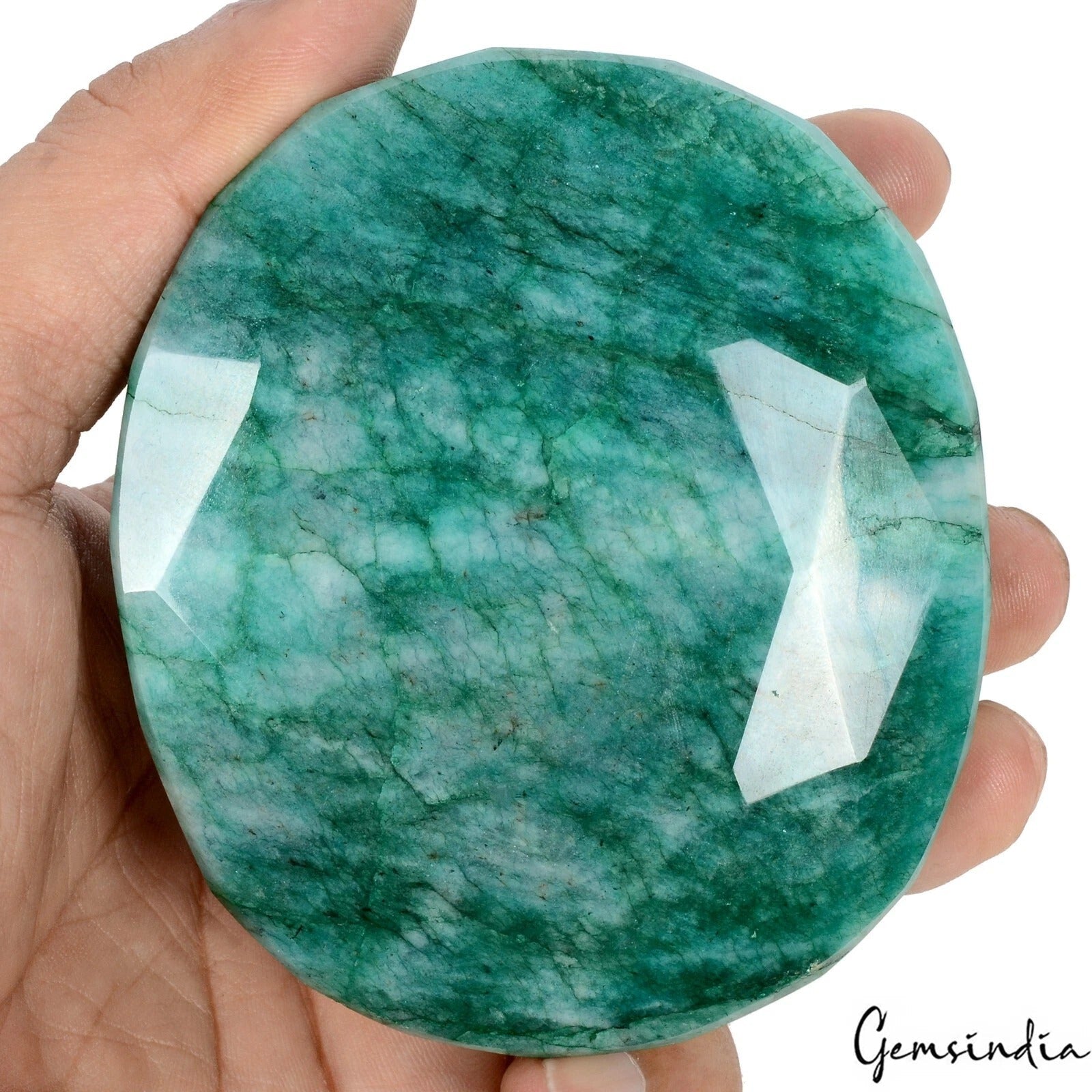 2200 Cts Natural Green Brazilian Emerald Oval Faceted Earth Mined Huge Gemstone