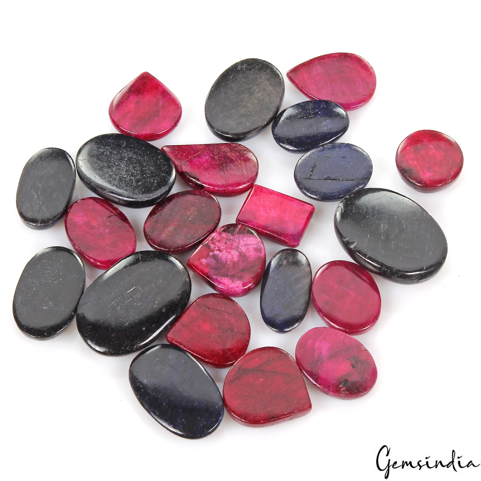 22 Pc Natural Ruby Sapphire Mix Cabochon Loose 16-30mm Jewelry Gemstones~ 620 Ct