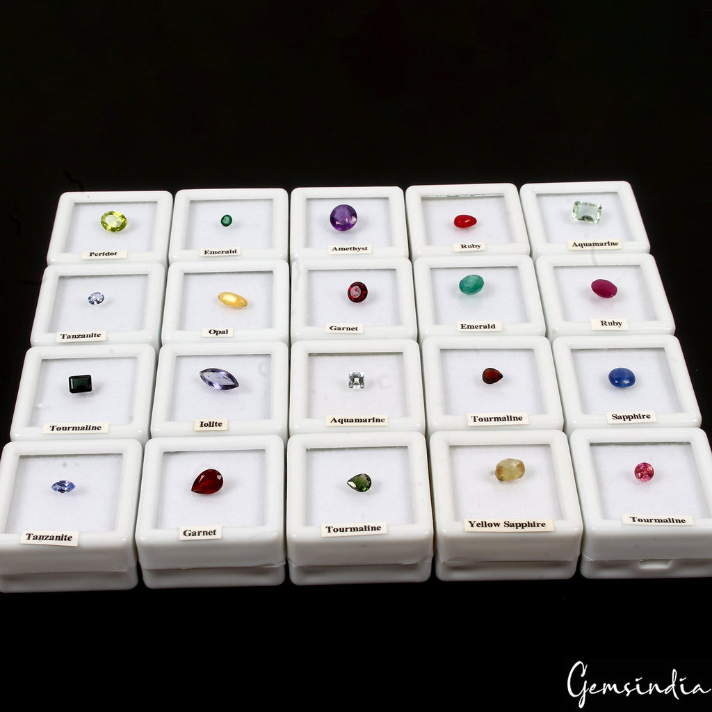 Lot of Natural Stones Semi Precious Mix Cut Gems For Jewelry Collection 20 Pcs