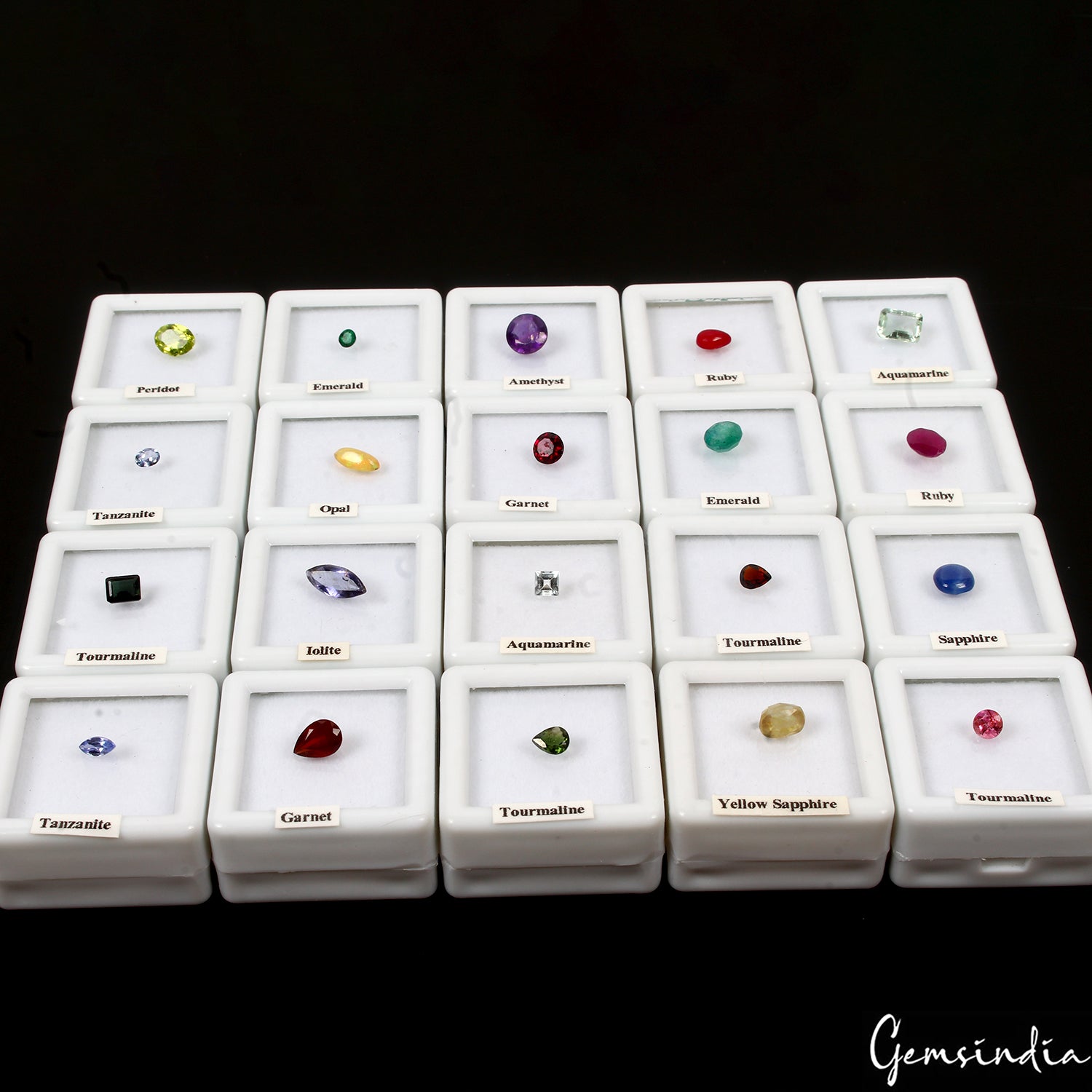 Lot of Natural Stones Semi Precious Mix Cut Gems For Jewelry Collection 20 Pcs