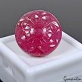26.80 Ct Certified Natural Mozambique Ruby Round AAA Hand Carving Loose Gemstone