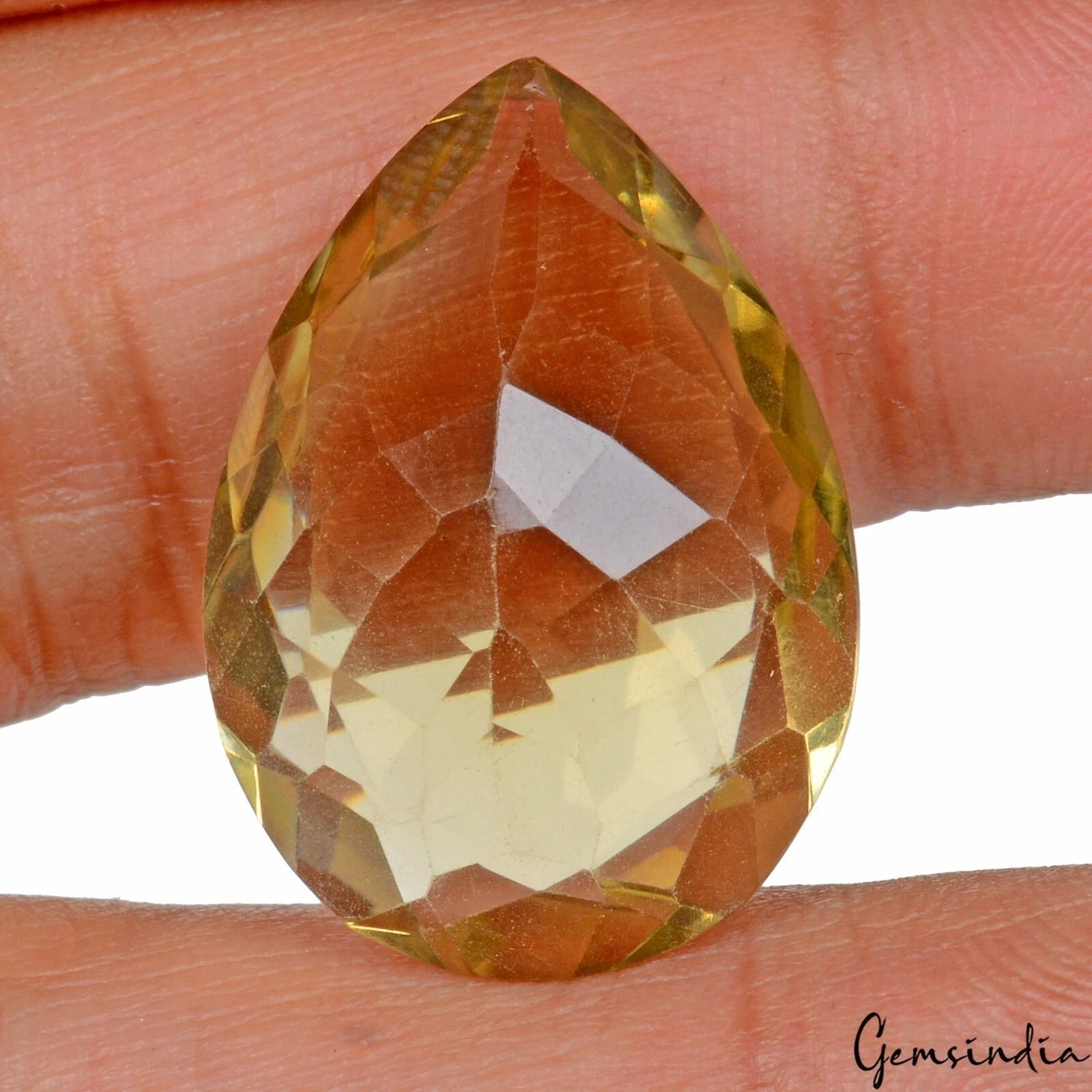 Citrine Loose Gemstone, Untreated, Yellow — 25x18x9mm, 24.50 Ct, Brazil