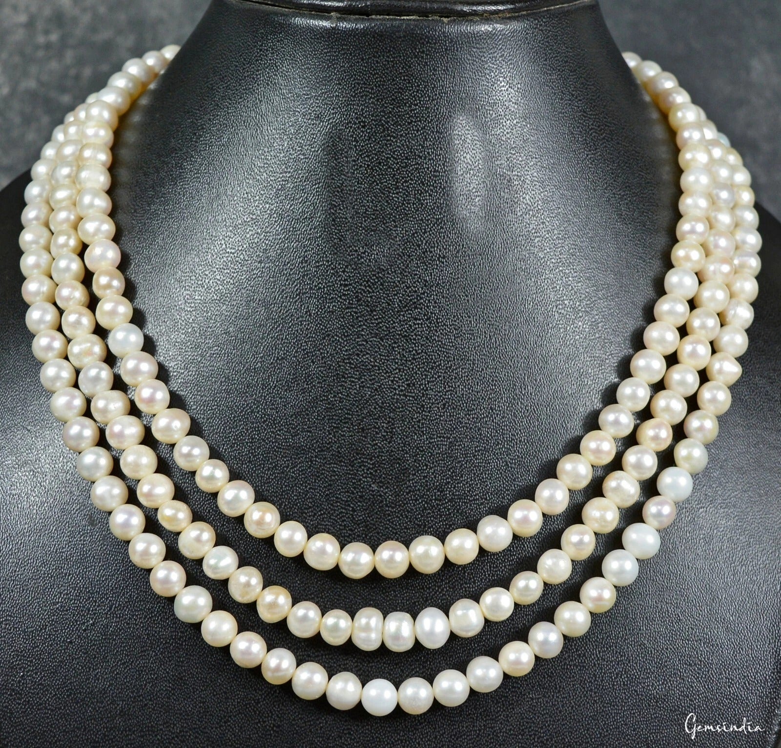 Pearl Necklace, Untreated — 6mm to 8mm, 680.50 Ct, India