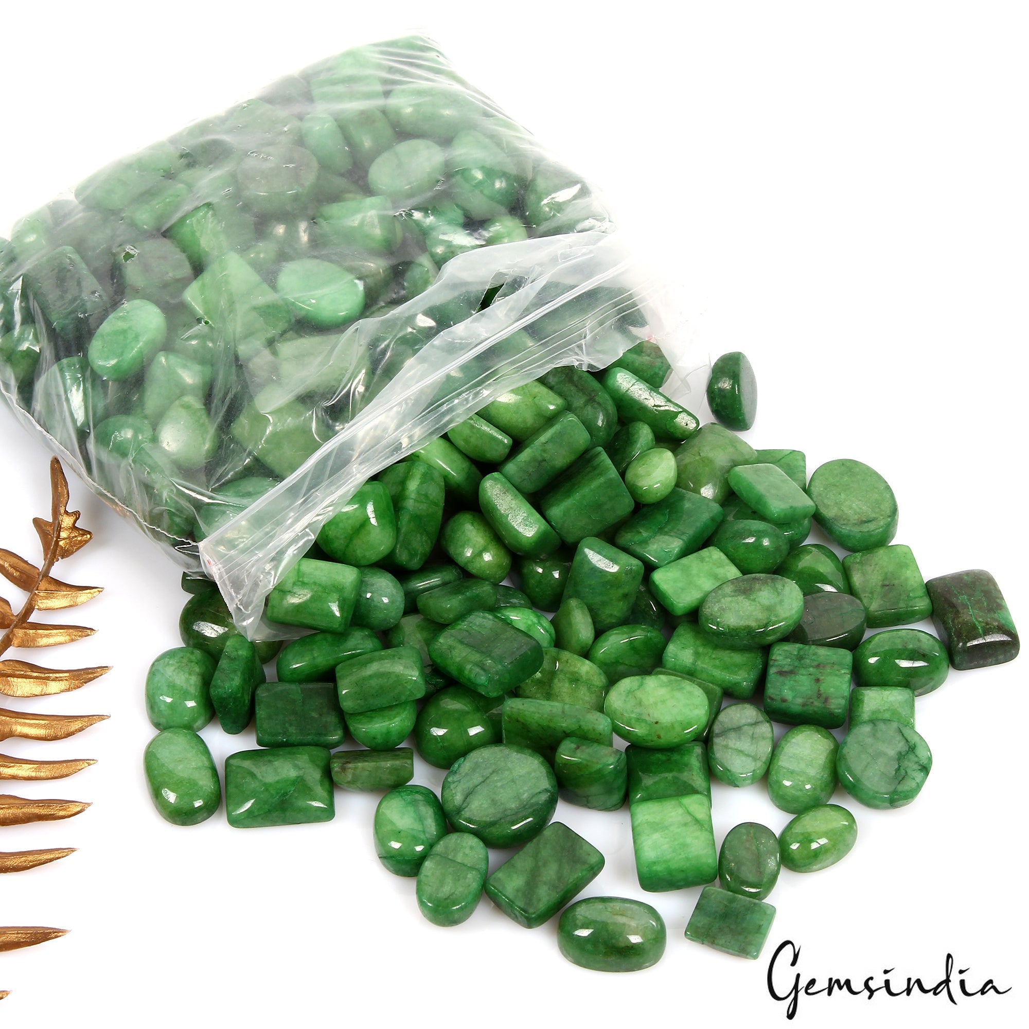 3500 Cts/275Pcs Natural Brazilian Green Emerald Mix Cab Loose Wholesale Gems Lot