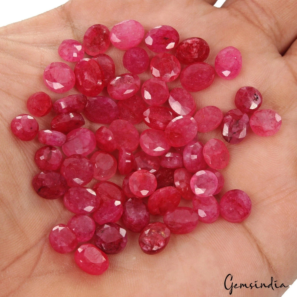 79.30 Ct Natural Red Pink Beryl Bixbite Oval Cut Faceted Loose Wholesale Gems