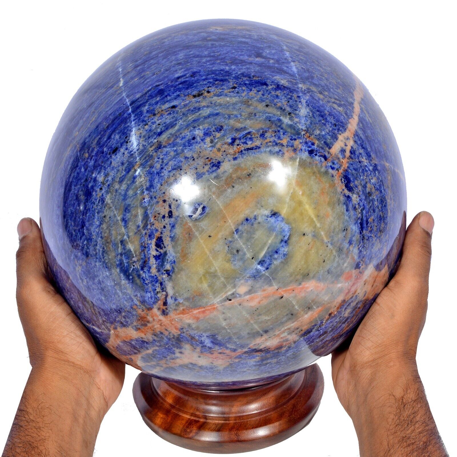 23.4 Kilo Large Natural Blue Sodalite Crystal Healing Chakra Stone Sphere Ball