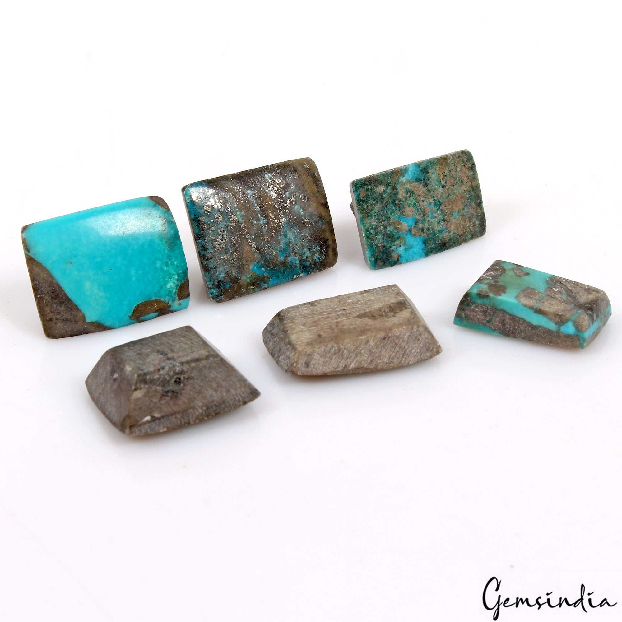 6 Persian Turquoise Neyshabur Cabochon Lot, Not Stabilized, %100 Natural 19-22mm