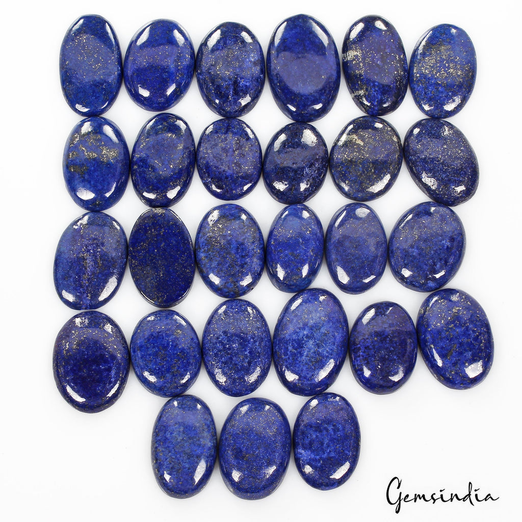 1000 Cts/27 Pcs Natural Blue Lapis Lazuli Gold Flecks Oval Loose Wholesale Gems