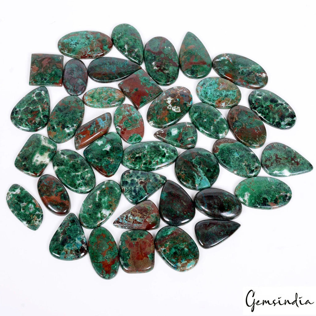 1700 Ct Natural Azurite Chrysocolla Untreated Mix Cab 25-44mm Gems Wholesale Lot