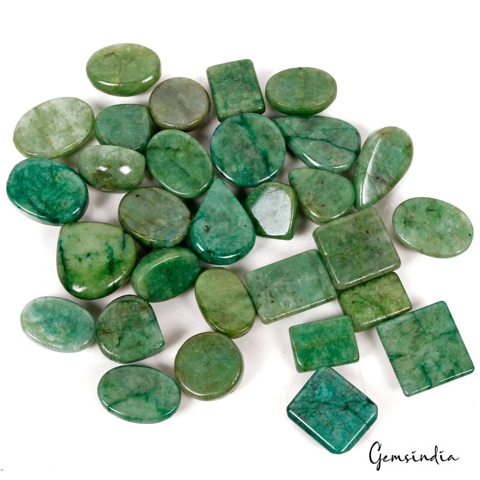 840 Cts Natural Green Brazilian Emerald Mix Cabochon Loose Wholesale Gemstones