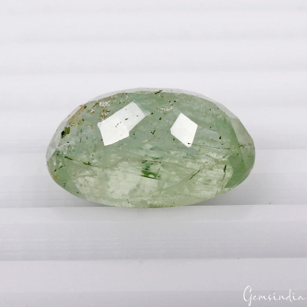 Certified 9.40 Cts Natural Unheated Brazilian Green Aquamarine Oval Gem For Ring