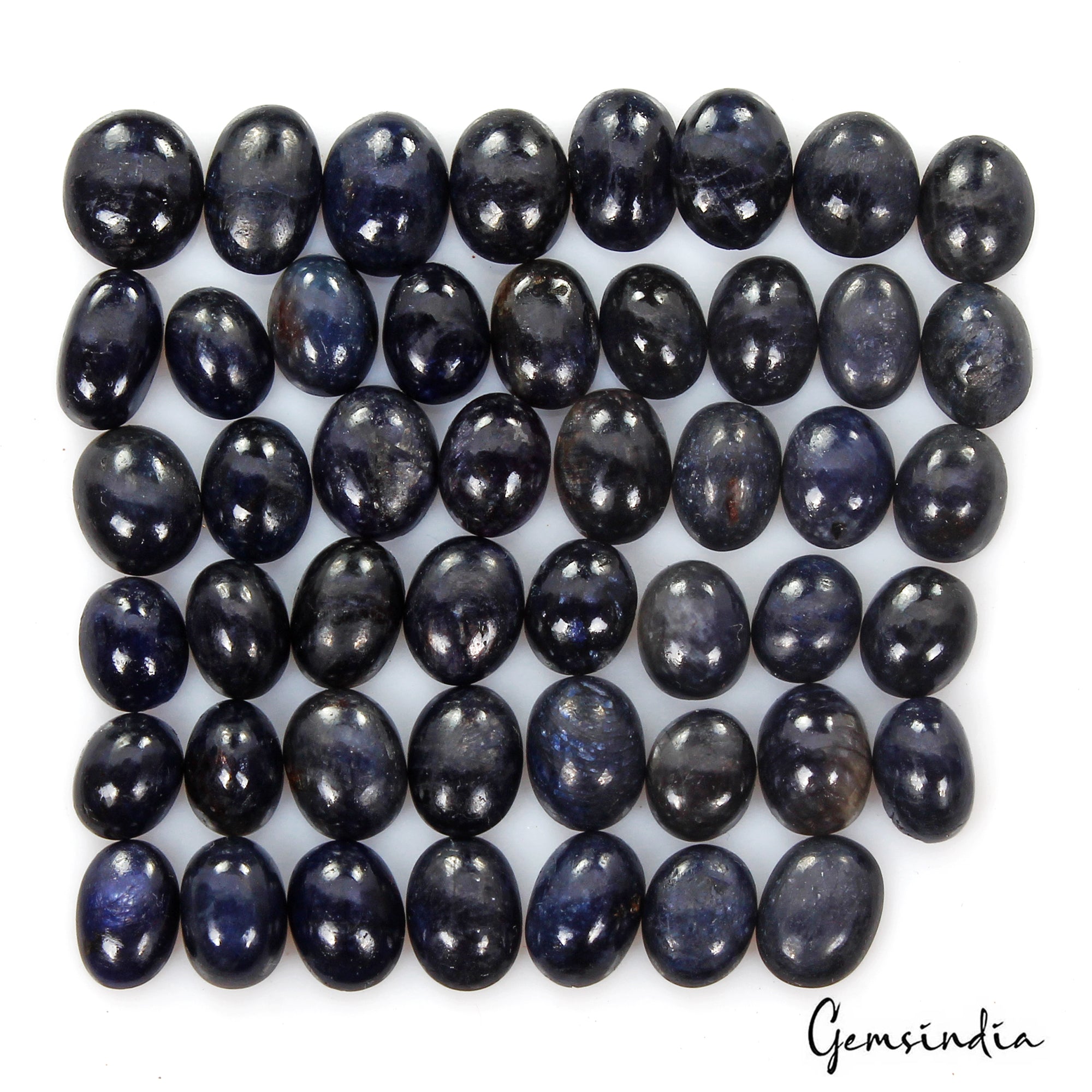 48 Pcs Natural Blue Sapphire Oval Cabochon Loose 8mm-12mm Gemstones Lot~157 Cts