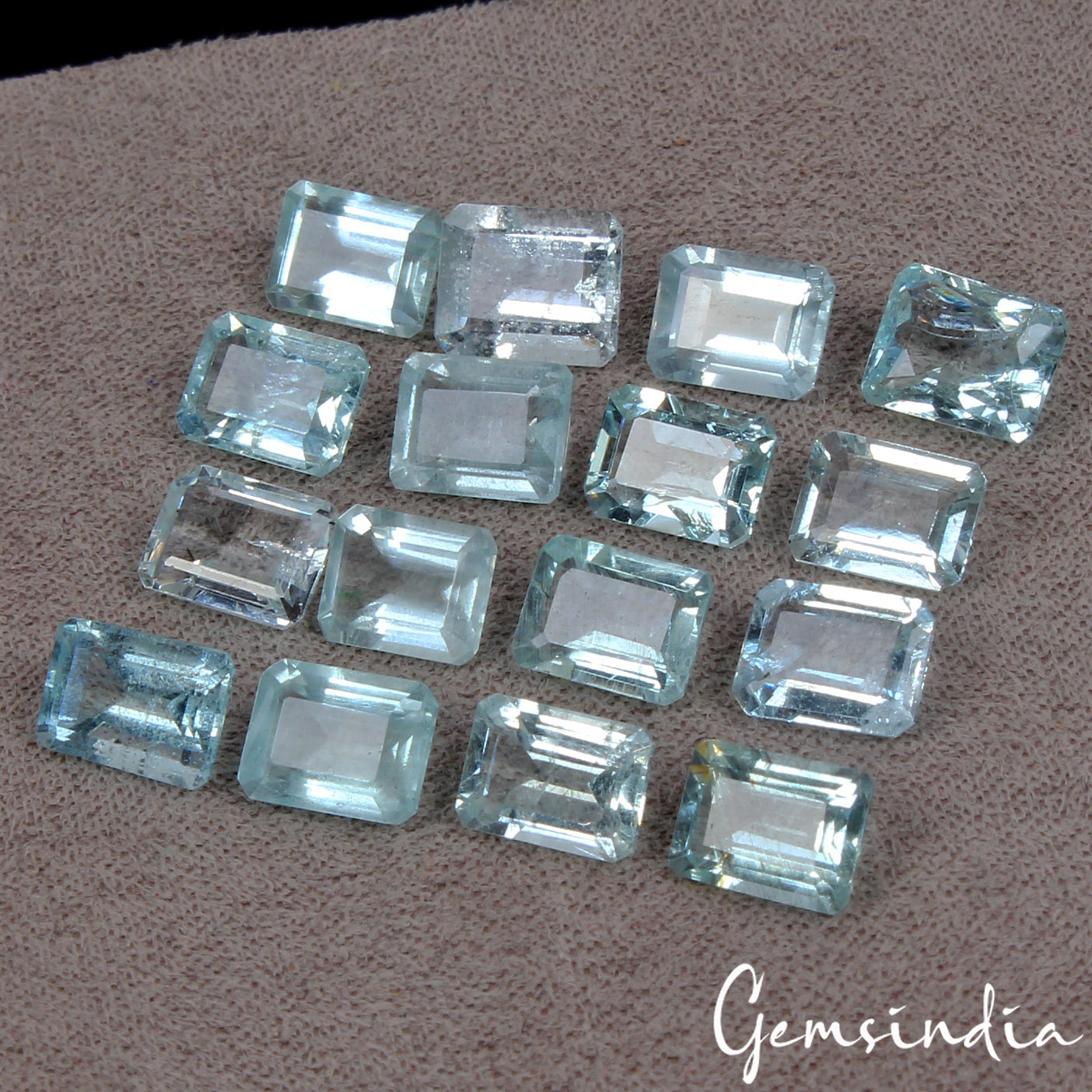 8x6mm Natural Aquamarine Octagon Cut Lot 16 Pcs 22.00 Cts Loose Certified Gems