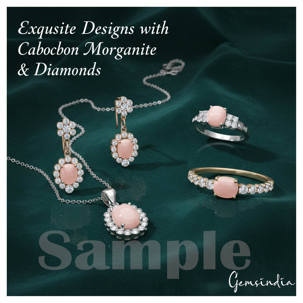 Pink Morganite & Diamond Collection: 5.10 Ct Center Stone + 15 Matching Accents
