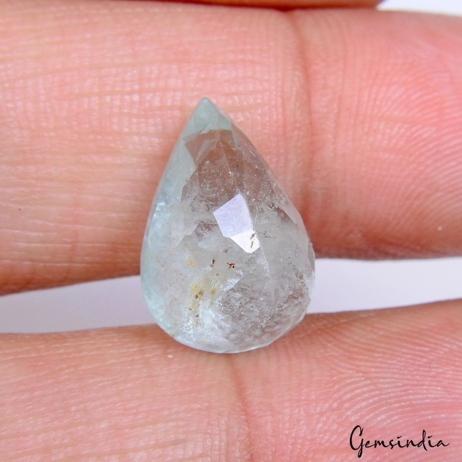 Certified 8.80 Cts Natural Untreated Blue Aquamarine Pear Faceted Gem For Ring