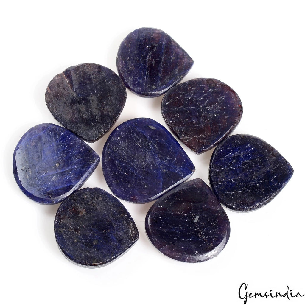 Blue Sapphire Lot, Loose Gemstone, Color Enhanced — 8 Pieces, 22mm to 26mm, 290.00 Ct