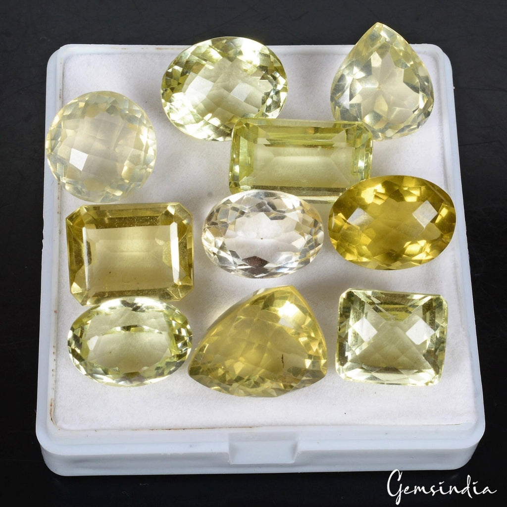 Natural Lemon Quartz Citrine Top Quality Mix Cut 14mm-19mm Loose Gems~145.50 Ct