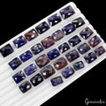 370 Ct Natural Blue Sapphire Cushion Checker Cut Gemstone Lot 32 Pcs For Jewelry