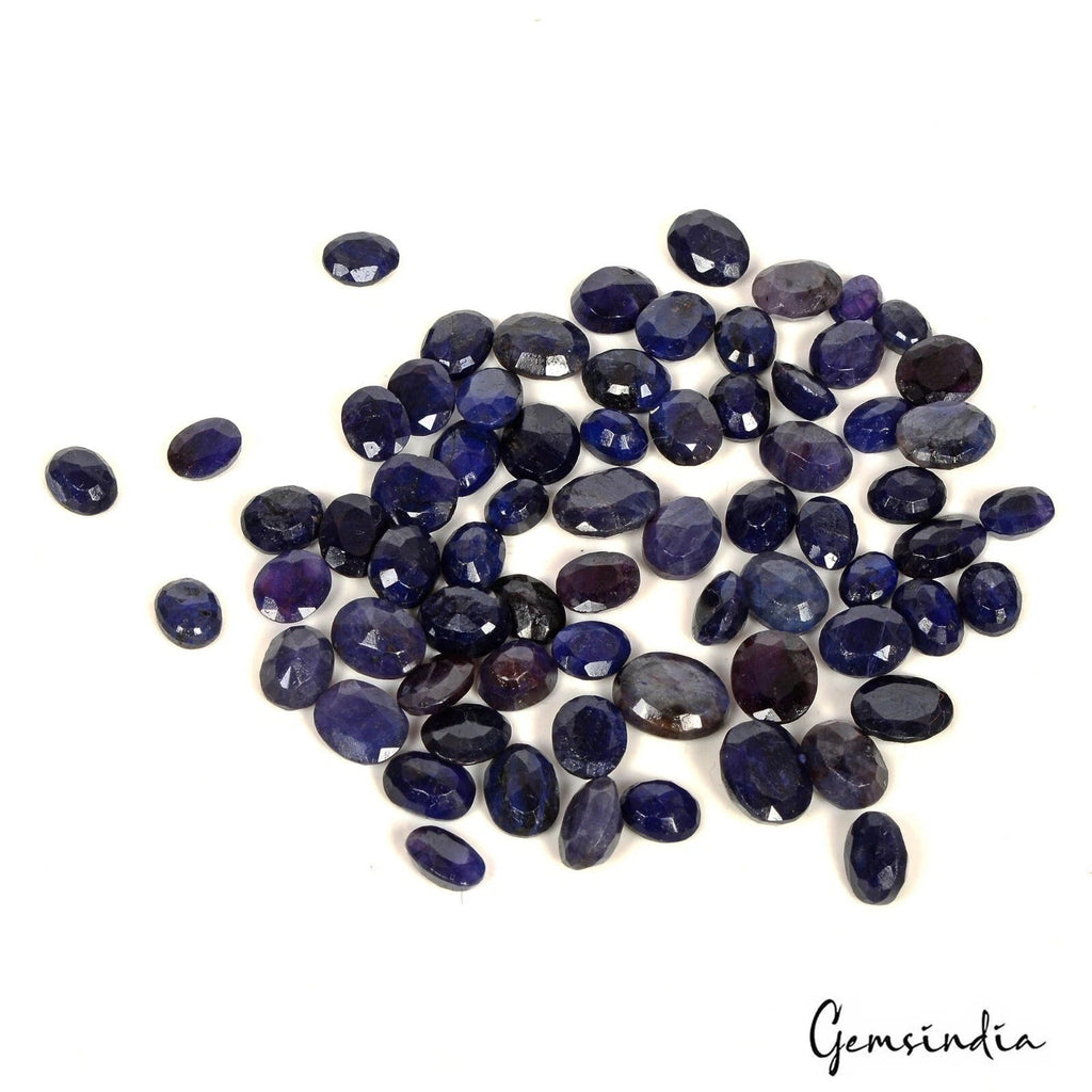 Certified 150 Cts/70 Pcs Natural Dark Blue Sapphire Oval Faceted Cut Loose Gems