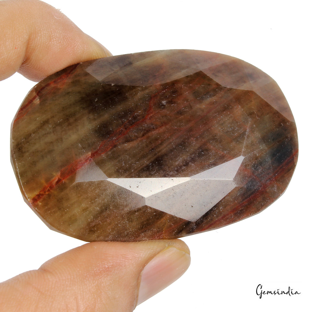670Ct Natural Untreated Brown Sapphire w/Red Streaks Oval Cut Certified Gemstone