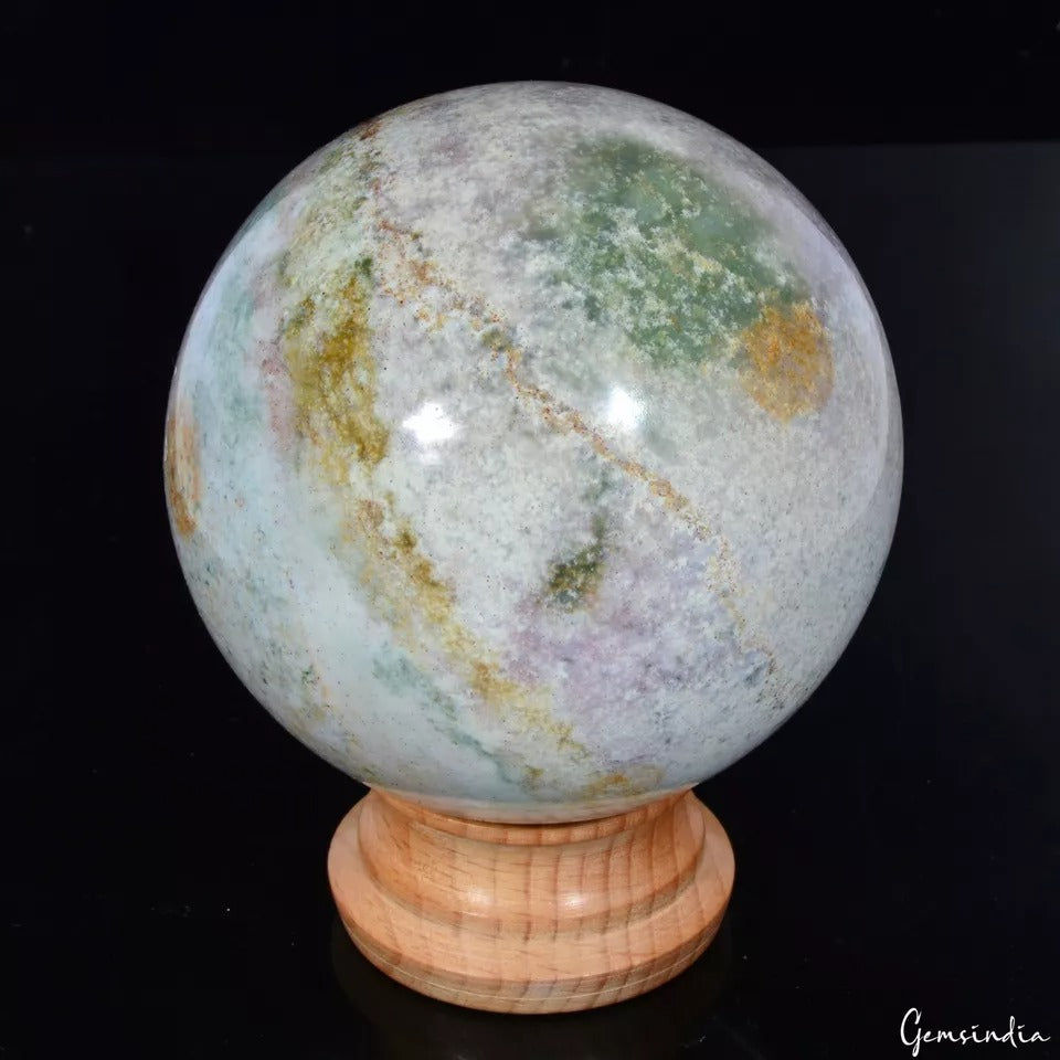 Moss Agate Sphere, Untreated — 3.2 Inch in diameter, 4200 Ct