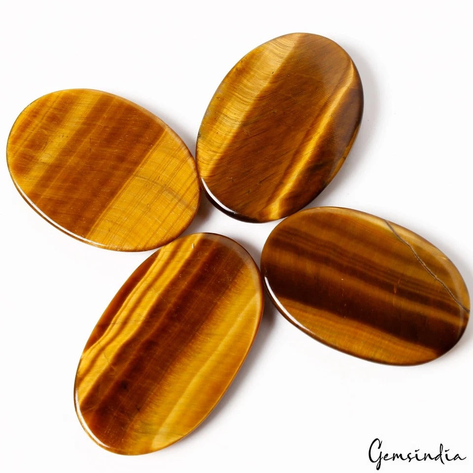 237 Ct Natural Untreated Tiger Eye Oval Cab 39-45mm Loose Pendant Size Gemstones
