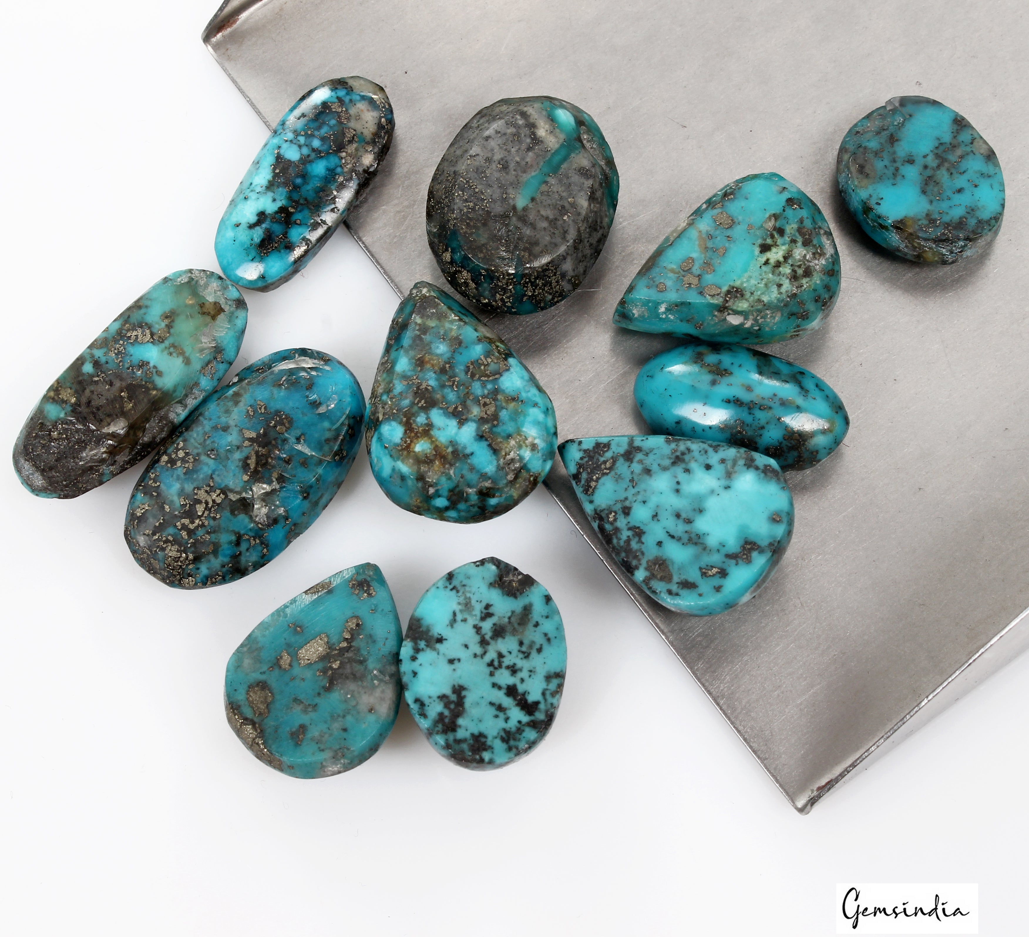 11 Persian Turquoise Neyshabur Cabochon Lot Not Stabilized, %100 Natural 16-25mm