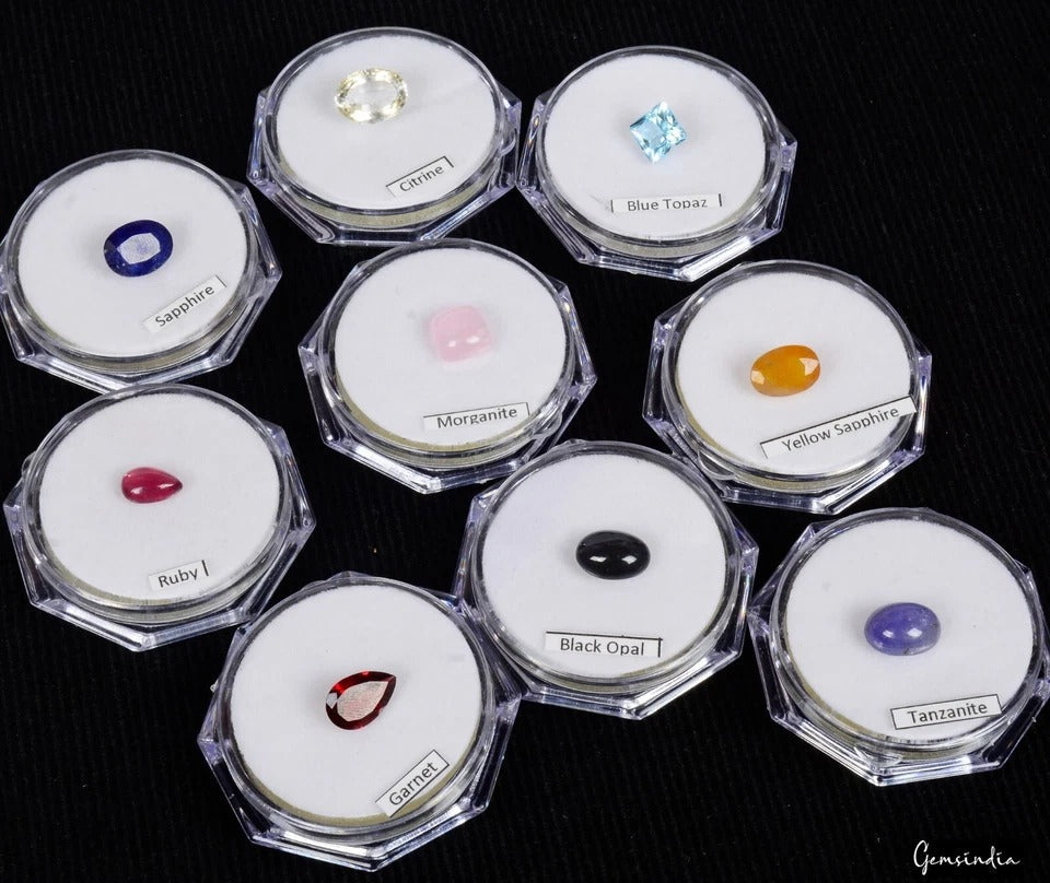 9 Pcs Estate Genuine Semi Precious Loose Mix Cut Multi Gemstones Lot Collection