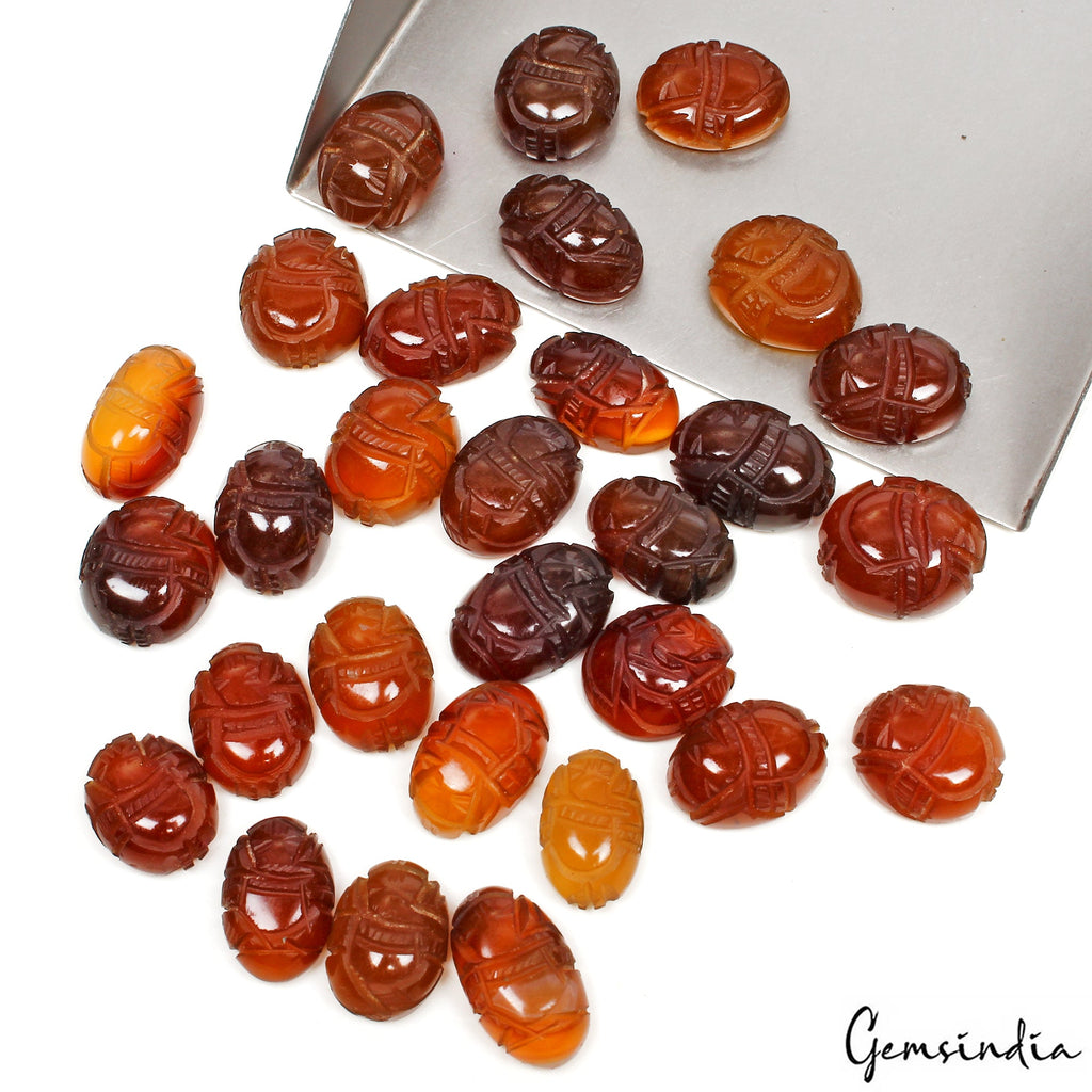 300 Ct/29 Pcs Natural Untreated Onyx Beautiful Lord Ganesha Carving Gemstones