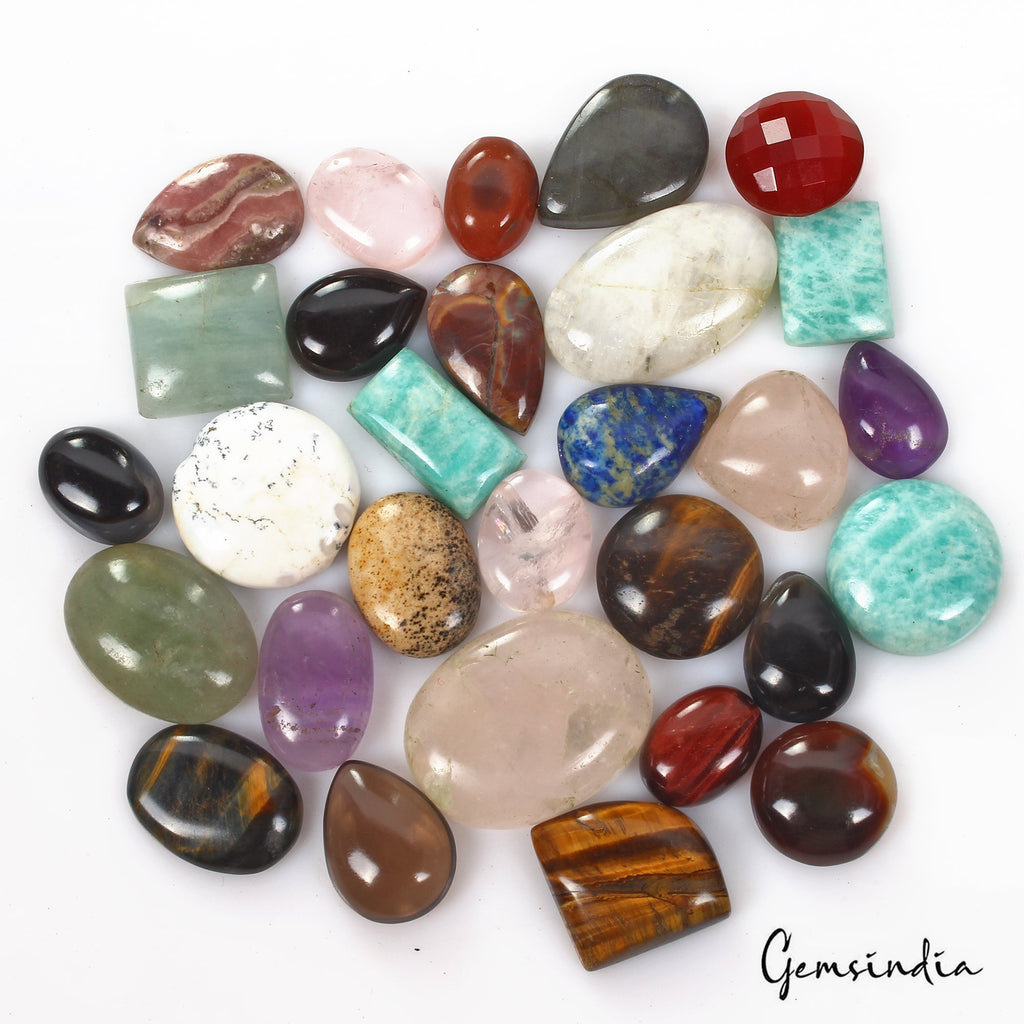480 Cts/29 Pcs Natural Multi Color Mix Cab Loose 15mm To 31m Gems Wholesale Lot