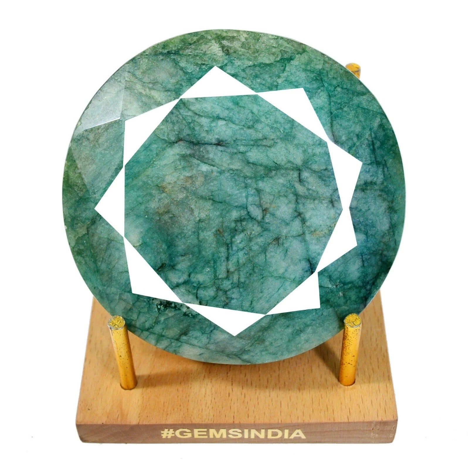 Brazilian Emerald Loose Gemstone, Color Enhanced, Green — 77x79x40mm, 2170 Ct, Brazil