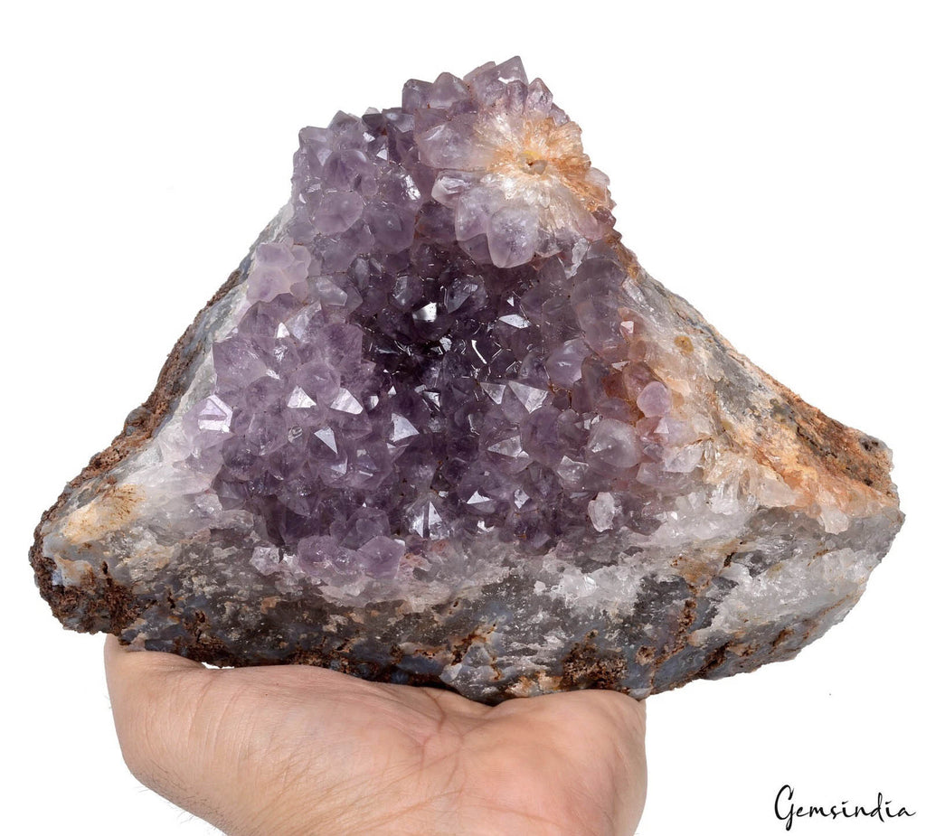 Amethyst Crystal Cluster, Untreated, Purple — 8x5.5x4 Inch, 1.99 Kg (9950 Ct), Uruguay