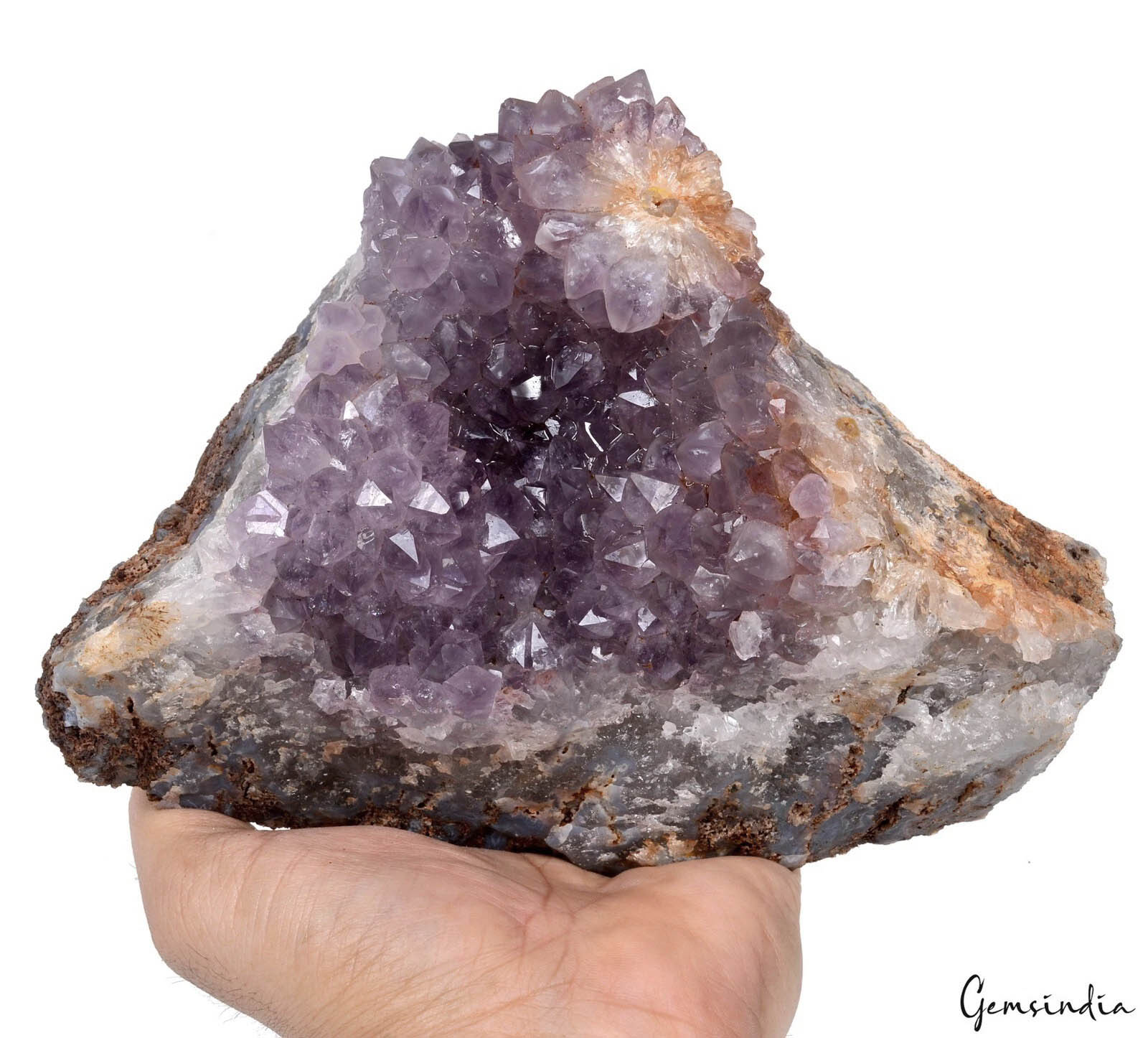 Amethyst Crystal Cluster, Untreated, Purple — 8x5.5x4 Inch, 1.99 Kg (9950 Ct), Uruguay