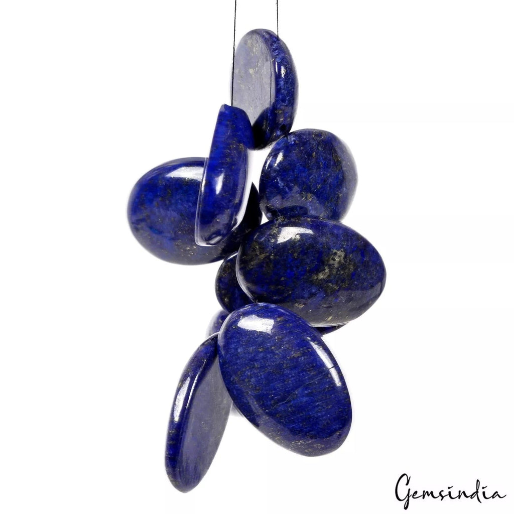 400 Ct Natural Blue Lapis Lazuli Oval Cab Side Drilled Briolette Loose Gemstones