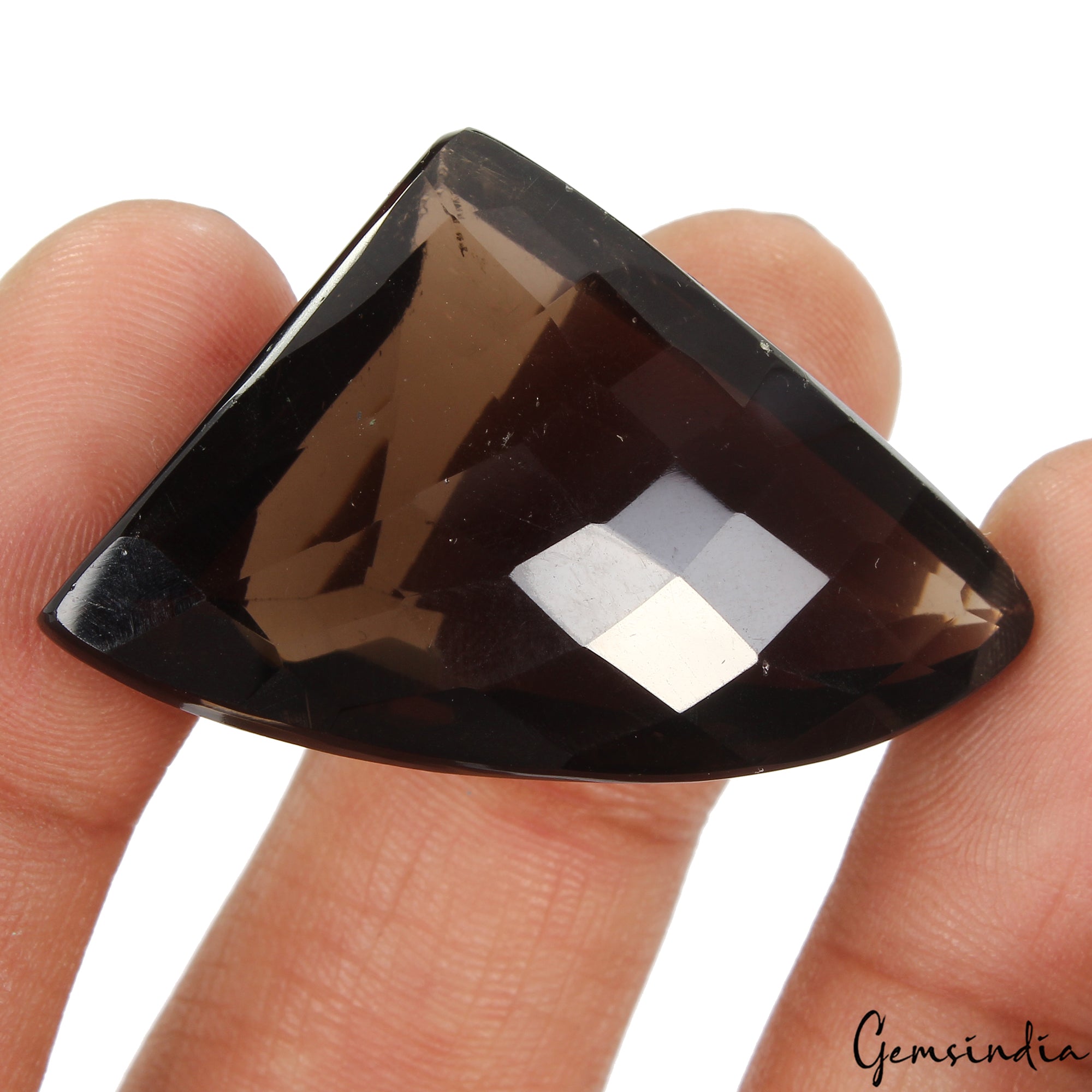 85.20 Cts Certified Natural Brown Smoky Quartz Fancy Checkerboard Loose Gemstone