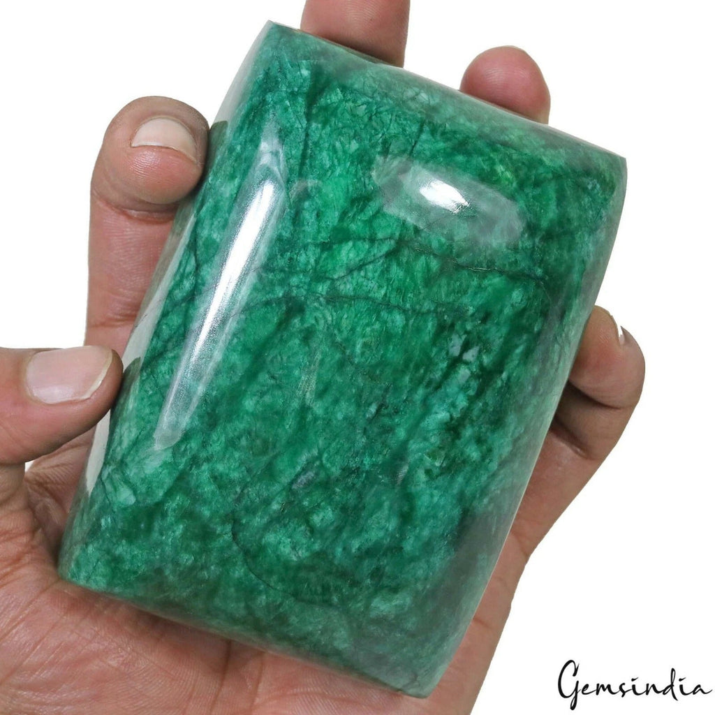 2825 Ct Natural Green Emerald Rectangular Cabochon Museum Grade Gemstone, Brazil