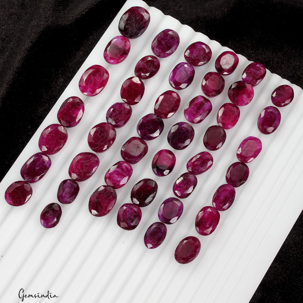 300 Ct Natural Dark Pink Beryl Oval Faceted Loose Wholesale Gemstones Lot 44 Pcs