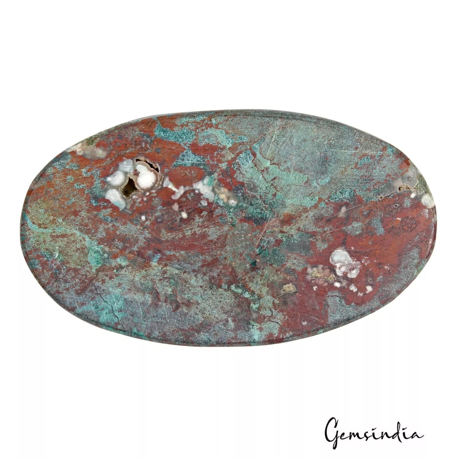 93.70 Ct Natural Malachite Chrysocolla 51x29mm Oval Huge Cabochon Loose Gemstone