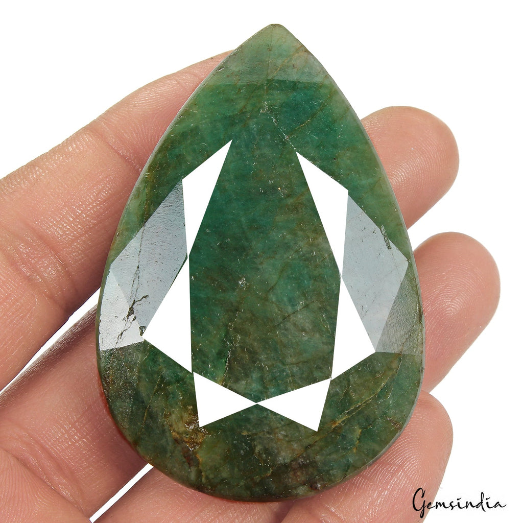 400 Ct Natural Green Emerald Pear Faceted Earth Mined Loose Gems From Brazil
