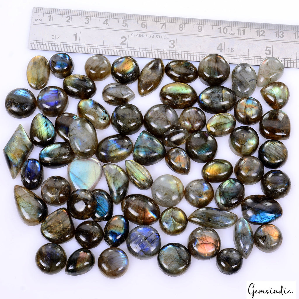 800 Ct Natural Multi Labradorite Mix Shape Cabochon Loose Gemstone Wholesale Lot