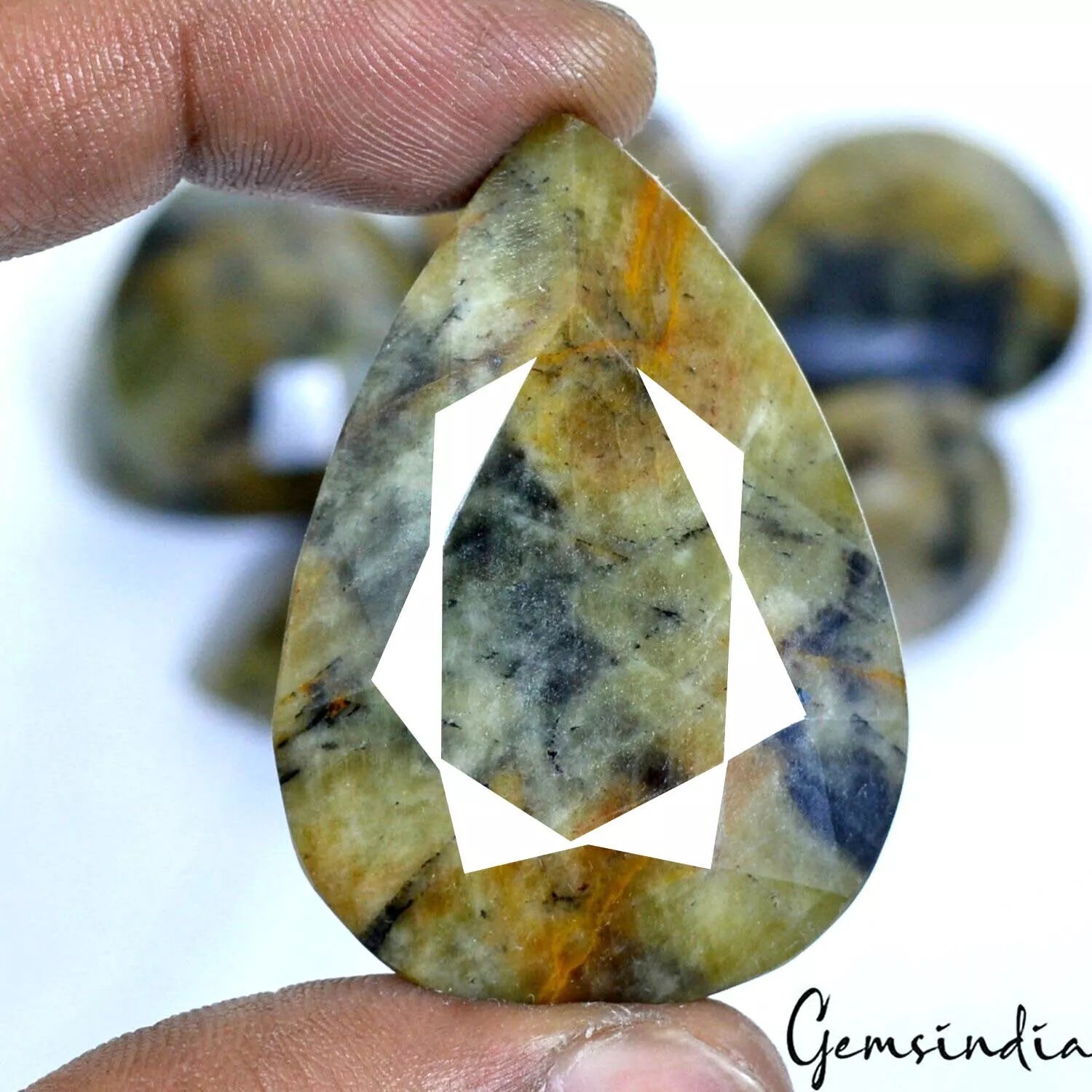 1500 Carat Natural Bi-color Sapphire Pear cut Loose Madagascar 37-48mm Gemstones