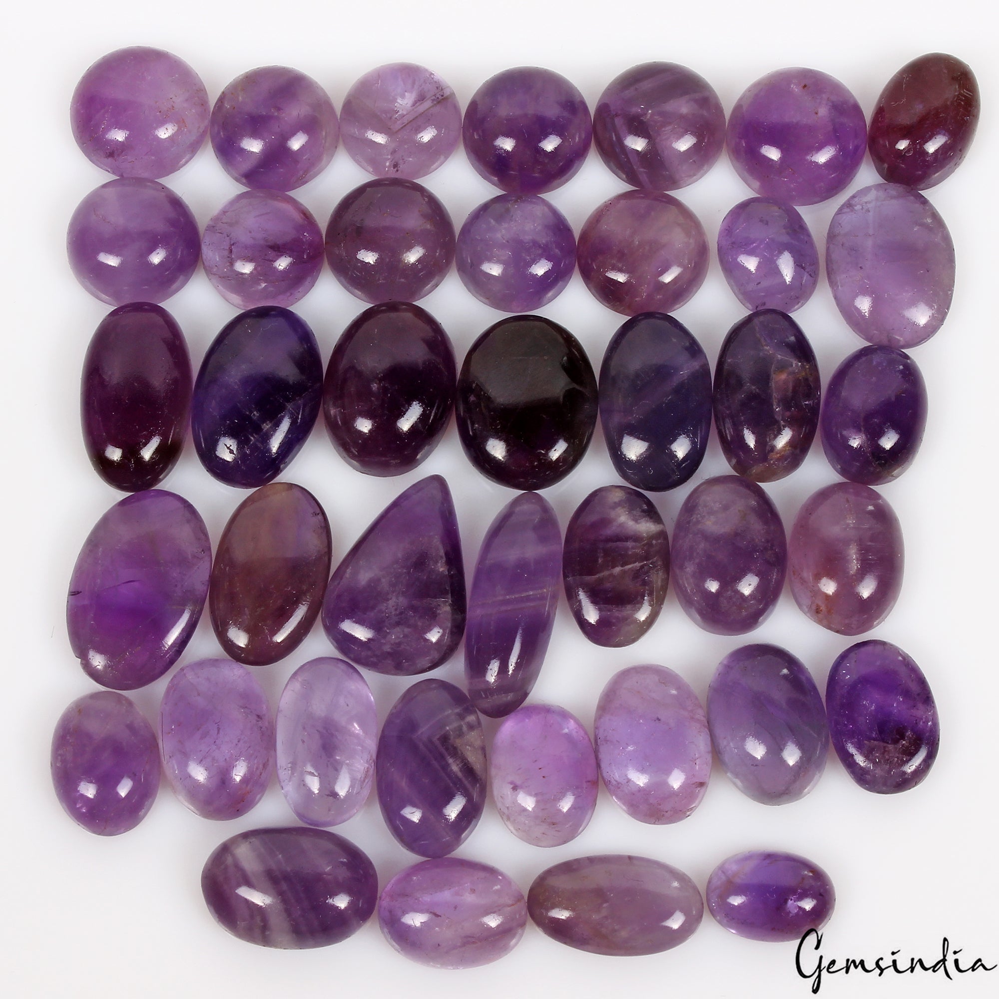 500 Ct Natural Purple Amethyst Loose Mix Cabochon Untreated Gemstones~14-26mm