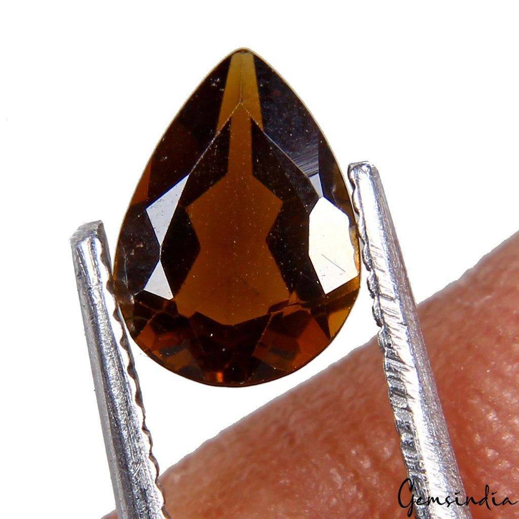 Certified 0.50 Ct. Rare Brown Tourmaline Natural Gemstone Pear VVS COLLECTION